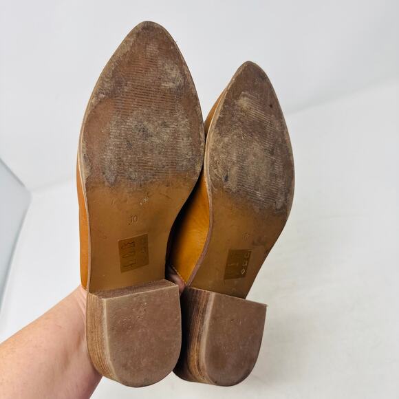 Madewell Leather Slingback Pointed Toe Heeled Sandals Brown Women’s Size 10 - Picture 10 of 12